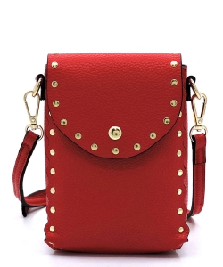 Fashion Studded Cell Phone Purse Crossbody Bag BZN-87411 RED